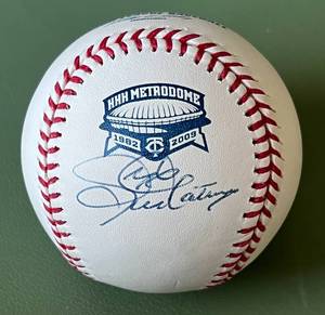 lot 34D image: Joe Nathan Signed HHH Metrodome 2009 Practice Ball Rawlings OMLB Selig Baseball - Minnesota Twins