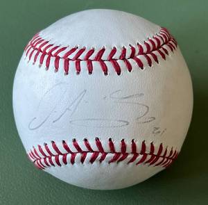 lot 54D image: Oswaldo Arcia Signed OMLB Rawlings Selig Ball - Minnesota Twins Baseball