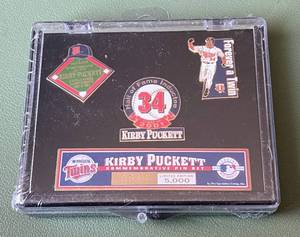 lot 20D image: Kirby Puckett Limited Edition 5,000 Pin Set Commemorative HOF - Minnesota Twins Baseball