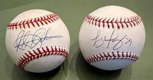 lot 96D image: Alex Ochoa and Luis Mendoza Signed Official Rawlings Baseballs