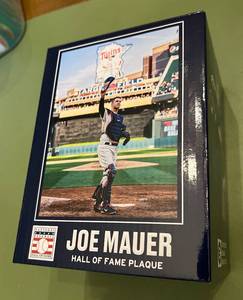 lot 116D image: Joe Mauer Hall of Fame Plaque - SGA Minnesota Twins Baseball