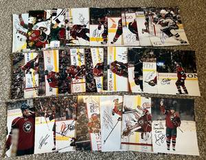 lot 27D image: 24 Signed Minnesota Wild Hickey 8x10 Photos