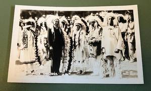lot 68D image: 1927 President Coolidge, Mrs. Coolidge, Chief Yellow Robe Vintage Post Card