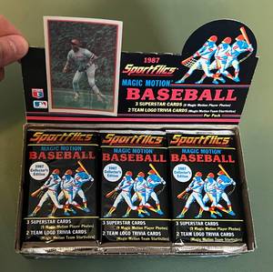 lot 79D image: 1987 Sportflics Baseball 36 Pack Card Box
