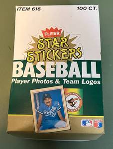 lot 77D image: 1984 Fleer Star Stickers 100 Ct. Vintage Baseball Box
