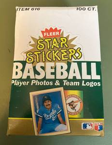 lot 80D image: 1984 Fleer Star Stickers 100 Ct. Vintage Baseball Box