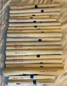 lot 180D image: (19) Minnesota Twins Baseball Player Posters - Randy Bush Auto, Puckett, Hunter, Jones, Radke, Morris, Mays, AJ, Koskie, Lawton, Hawkins, Rivas
