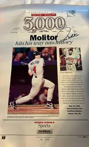 lot 81D image: Paul Molitor Signed 3,000 Hit Poster - Minnesota Twins Baseball