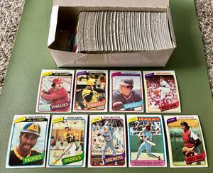 lot 80C image: (350) 1980 Topps Baseball Partial Set wStars - Vintage Baseball Cards