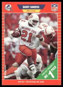 lot 99C image: Barry Sanders RC 1989 Pro Set #494 Rookie Football Card