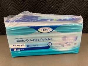 lot 8 image: NH 3 - TENA Proskin BriefsCulottes - Size XS TP XP, 30 Count