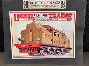 lot 10 image: Lionel Electric Trains Metal Vintage Advertising Sign 1992