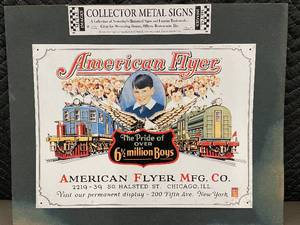 lot 44 image: American Flyer Collector Metal Sign