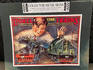 lot 91 image: Lionel Trains Collector Metal Sign - Vintage 1992 Artwork