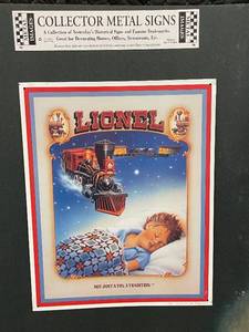 lot 132 image: 1992 Vintage Lionel Trains Collector Metal Sign