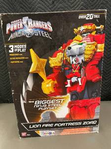 lot 159 image: Power Rangers Ninja Steel Lion Fire Fortress Zord - Over 20 inches Tall