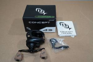 lot 4 image: 13 Fishing Concept A3 Left Handed Baitcaster Reel -Black