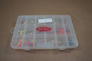 lot 7 image: Tackle Box Insert with Assorted Ice Fishing Jigs