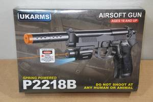 lot 51 image: UKArms P2218B Spring Powered Airsoft Gun with Laser