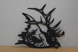 lot 102 image: Laser Cut Metal Wall Dcor - Elk