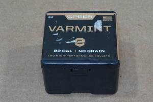 lot 142 image: 100 Speer 22 .224 40 Gr Spire SP Bullets