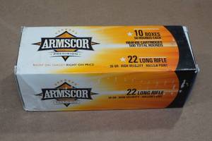 lot 175 image: 500 Armscor .22 LR 36 Gr HP Ammo