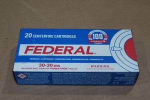 lot 187 image: 20 Federal .30-30 Win 150 Gr SP FN Ammo