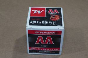 lot 217 image: 25 Winchester AA .410 Bore 2-12 9 Shot Shotshells