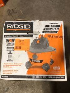 RIDGID 6 Gallon 3.5 Peak HP NXT Shop Vac Wet Dry Vacuum Customer Return Review all pictures