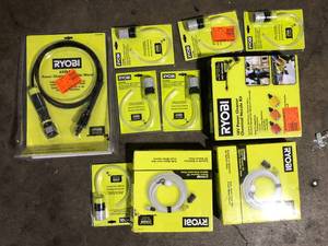 Lot of Various Ryobi Hoses, Attachments Customer Return Review all pictures