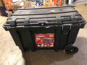 Husky 23 in. 50 Gal. Black Rolling Toolbox with Keyed Lock and Portable Hand Tool Tray Customer Return Review all pictures