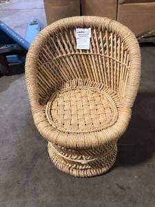 Storied Home Off-White Bamboo and Woven Rope Tropical Childrens Chair Customer Return Review all pictures