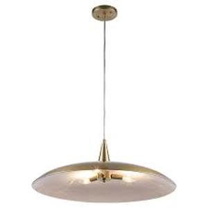 Monteaux Shamley 3-Light Polished Brass Pendant Light Fixture with Metal Dome Shade