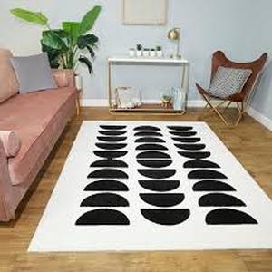 BALTA Gavin Modern Geometric Black 8 ft. x 10 ft. Area Rug Customer Return Review all pictures