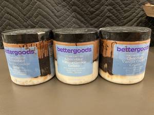 C - Set of 3 Better Goods Chocolate Vanilla Cookie Gelato - 16 oz Each