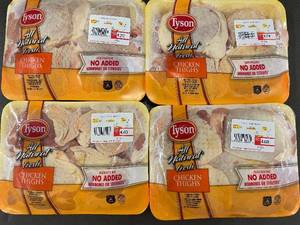Tyson All Natural Fresh Skin On Chicken Thighs - 4 Pack Approx 8 lbs