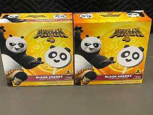 D - Set of 2 Kung Fu Panda 4 Black Cherry Flavored Frozen Confections - 6 Bars Each