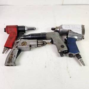 lot 50 image: Lot Of Four Pneumatic Tools All Tested And Works See Pictures One Tool Is Open On Position