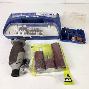 lot 101 image: Dremel Tool MS400 And Many Attachments Good Condition