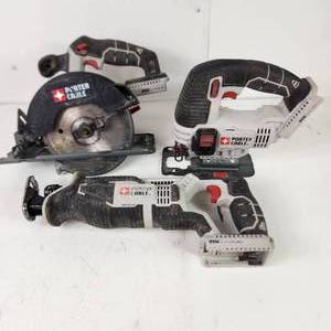 lot 102 image: Lot Of Three Porter Cable Tools PCC670 PCC650 And PCC660 Tested Work Great Condition