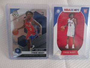 lot 46 image: 2020-21 Mosaic & Hoops Tyrese Maxey...