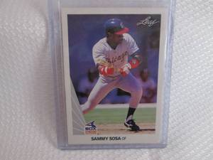 lot 75 image: 1990 Leaf Sammy Sosa Rookie Card...