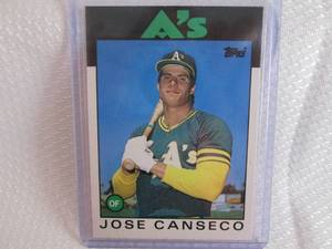 lot 89 image: 1986 Topps Jose Canseco Rookie Card...