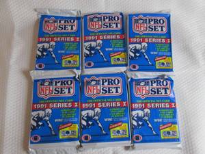 lot 134 image: 6-1991 Proset Series 1 Football Pac...