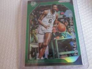 lot 192 image: 2018-19 Bill Russell Green Prizm Ca...
