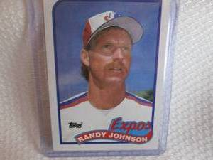lot 199 image: 1989 Topps Randy Johnson Rookie Car...