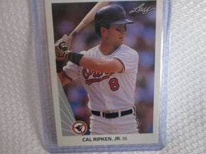 lot 213 image: 1990 Leaf Cal Ripken JR Card...