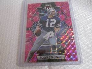 lot 216 image: 2023 Mosaic Roger Staubach Pink Pri...