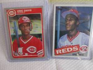 lot 236 image: 1985 Fleer & Topps Eric Davis Rooki...
