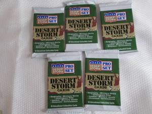 lot 246 image: 5-1991 Pro Set Desert Storm Packs...